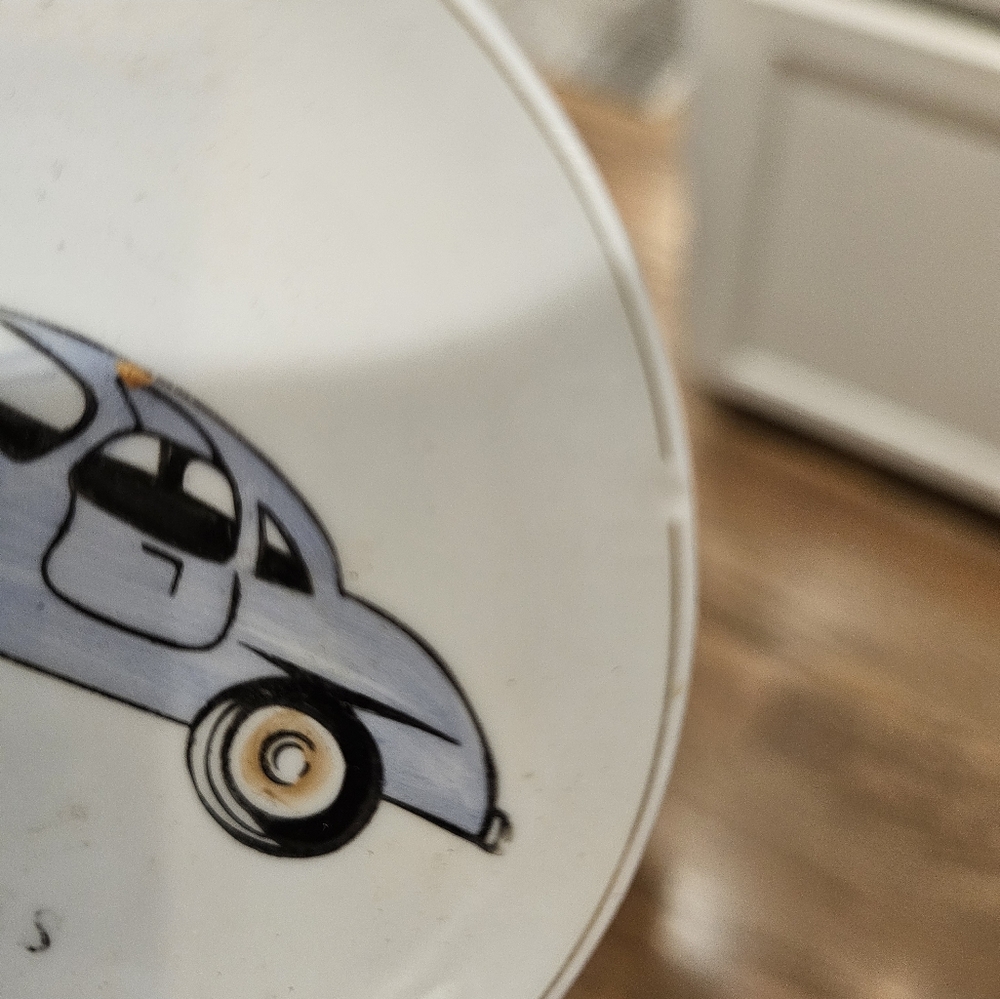 Vintage Lefton China Butter Pat Plate Featuring Vintage Cars - Picture 4 of 9